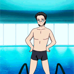 99px.ru аватар Молодой парень в очках у бассейна превращается в девушку, потом в монстра, by rikeza