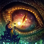 99px.ru аватар Драконий глаз наблюдает за принцессой, которая при свете фонаря читает книгу
