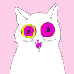 99px.ru аватар Кот с безумными глазами, из пасти которого капает слюна