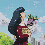 99px.ru аватар Девушка Кеко Отонаши / Kyouko Otonashi с букетом цветов, аниме Доходный дом Иккоку / Maison Ikkoku