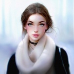 99px.ru аватар Девушка в белом шарфе