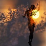 99px.ru аватар Силуэт девушки на фоне заката солнца