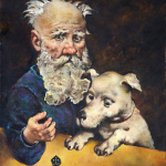 99px.ru аватар Старик с собакой за столом