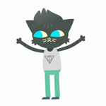 99px.ru аватар Черный кот с голубыми глазами двигает руками