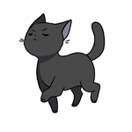 Аватар Черный котенок на белом фоне