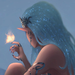 Аватар Девушка эльф с бабочкой на пальце, by Zero Akuma