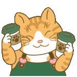 99px.ru аватар Кот прижимает к себе стаканчики кофе