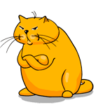 99px.ru аватар Недовольный рыжий кот сложил лапки между собой, машет хвостом и вздыхает на белом фоне
