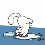99px.ru аватар Кот Хью из мультфильма Simons Cat / Кот Саймона пьет молоко с пола