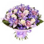 99px.ru аватар Букет из синих розовых и белых цветов на белом фоне