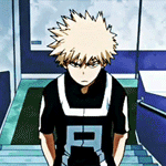 Аватар Кацуки Бакуго / Katsuki Bakugou из аниме Моя геройская академия / Boku no Hero Academia поднимается по лестнице