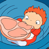 99px.ru аватар Поньо / Ponyo из аниме Рыбка Поньо на утесе / Gake no Ue no Ponyo ест мясо