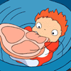 Аватар Поньо / Ponyo из аниме Рыбка Поньо на утесе / Gake no Ue no Ponyo ест мясо