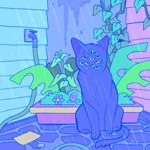 99px.ru аватар Кошка со множеством глаз под дождем