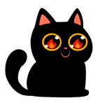99px.ru аватар Черная кошка с огнем в глазах