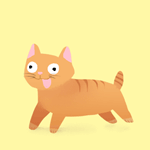 99px.ru аватар Рыжий кот с высунутым языком бежит