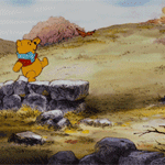 Аватар Винни-Пух / Winnie the Pooh из мультфильма Приключения Винни Пуха / The Many Adventures of Winnie the Pooh подает, пытаясь поймать осенние листья