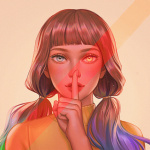 99px.ru аватар Девушка держит пальчик у губ