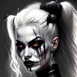 99px.ru аватар Harley Quinn / Харли Квинн из фильма Suicide Squad / Отряд самоубийц с черными царапинами на лице