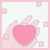 99px.ru аватар Некто открывает медальон-сердечко, внутри которого Куроми / Kuromi и Май Мелоди / My Melody из аниме Hello Kitty / Хелло Китти