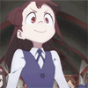 Аватар Ацуко Кагари / Atsuko Kagari из аниме Академия ведьмочек / Little Witch Academia колдует и взрывает академию