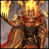 99px.ru аватар Маг огня с огнем на голове и в руке из игры Warhammer Online: Age of Reckoning