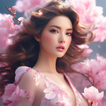 99px.ru аватар Девушка с розовыми цветами