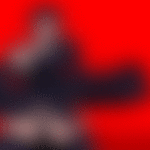 99px.ru аватар Брюнетка в сексуальной черной одежде стреляет из оружия на красном фоне