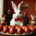 Аватары Кролик с пасхальными яйцами