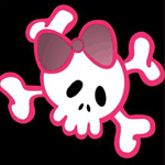 99px.ru аватар Череп с костями с розовым мигающим бантиком