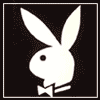 99px.ru аватар Эмблема Playboy, черно белая, кролик в бабочке