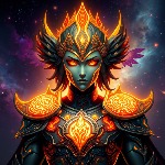 Аватар Огненный принц на фоне звездного неба