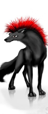 99px.ru аватар волк с красной гривой