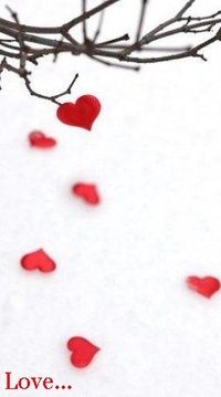 Аватар вконтакте Сердечки на снегу... Love...