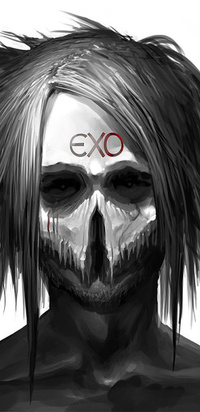 Аватар вконтакте Черепушка с волосами exo