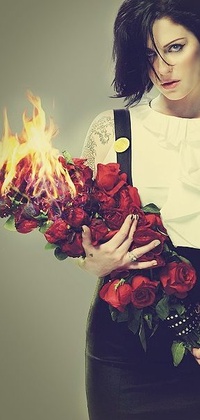 99px.ru аватар Девушка с горящими розами