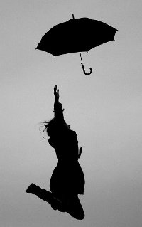 99px.ru аватар Девушка прыгает в небо за зонтом