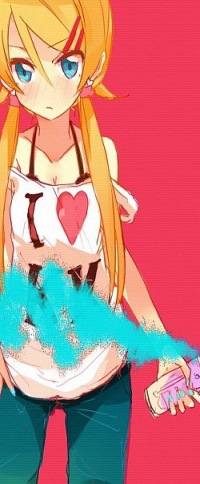 Аватар вконтакте Kirino / Кирино из аниме Моя младшая сестра не может быть такой милой / Ore no Imouto ga Konna ni Kawaii Wake ga Nai / OreImo с баллончиком краски в руке