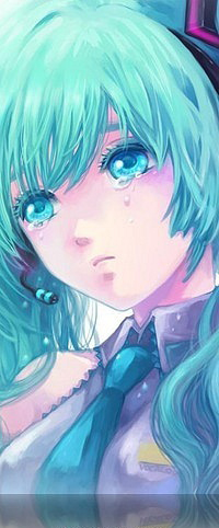 Аватар вконтакте Плачущая Вокалоид Хатсуне Мику / Vocaloid Hatsune Miku
