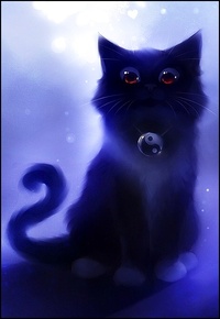 99px.ru аватар Чёрный кот и знак 'инь-ян'