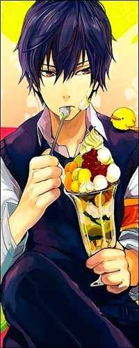 Аватар вконтакте Хибари из аниме 'Kateikyoushi Hitman Reborn/Учитель-мафиози Реборн' ест десерт