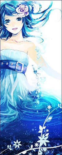99px.ru аватар Красивая девушка с цветком в волосах стоит в воде