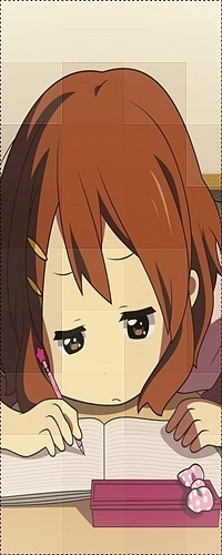 Аватар вконтакте Юи-тян из аниме K-ON пишет в тетради
