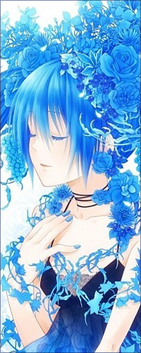99px.ru аватар Девушка с голубыми волосами в голубых цветах