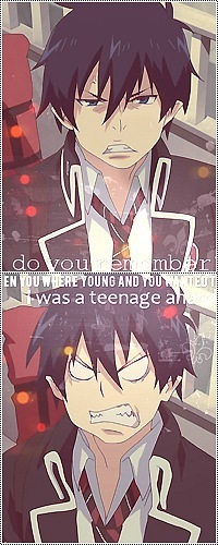 Аватар вконтакте Okumura Rin / Окумура Рин из аниме Ao No Exorcist / Синий Экзорцист в пиджаке строит гримасы