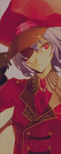 Аватар вконтакте Remilia Scarlet / Ремилия Скарлет из Тохо / Touhou Project в униформе и берете с повязкой на глазу