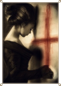 99px.ru аватар Девушка возле стены на которой нарисован крест