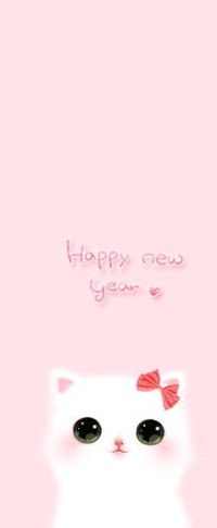 Аватар вконтакте Котёнок с бантиком поздравляет (Happy new year)
