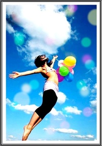 99px.ru аватар Девушка в прыжке с воздушными шариками