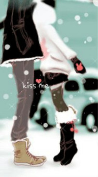 Аватар вконтакте Поцелуй под падающим снегом (kiss me)